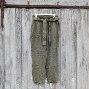 Social Standard By Sanctuary Melody High Waist Paperbag Pants Size M Green